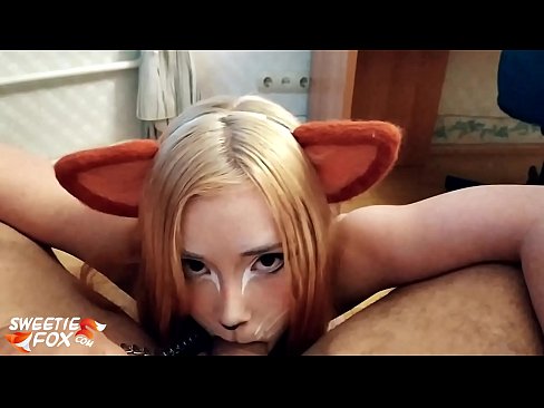 ❤️ Кицунэ глытае член і канчае ў рот Рускае порна у нас